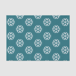 Papel De Seda Padrão de Flocos de Neve em Turquesa, Verde Água e