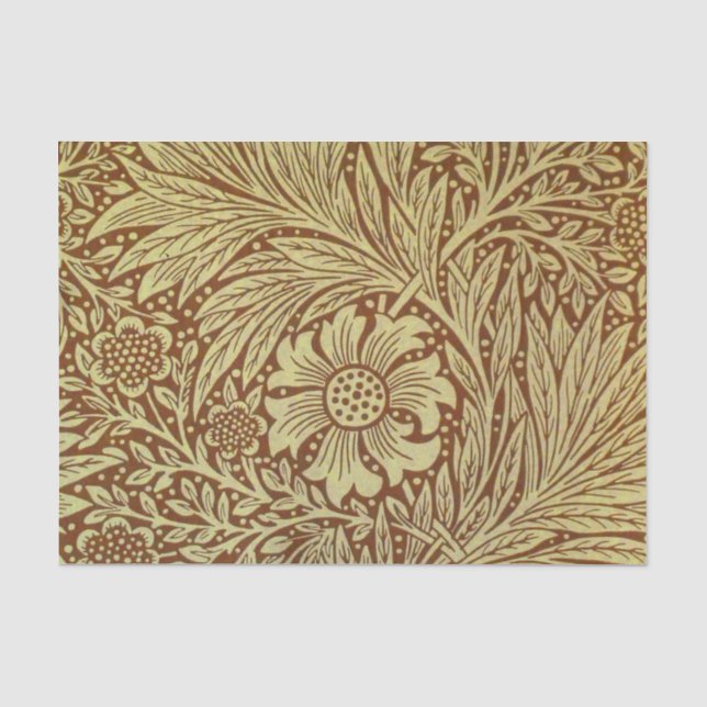 Papel De Seda Padrão de Flor Antiga Marigold de William Morris (Frente )