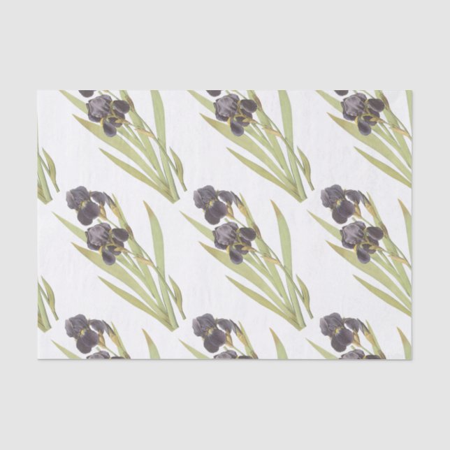 Papel De Seda Padrão de Flor da Iris (Frente )