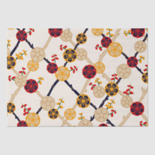 Papel De Seda Padrão de Flor de Ameixa Japonês