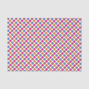 Papel De Seda Padrão de Flor de Centavo Retro Fofo