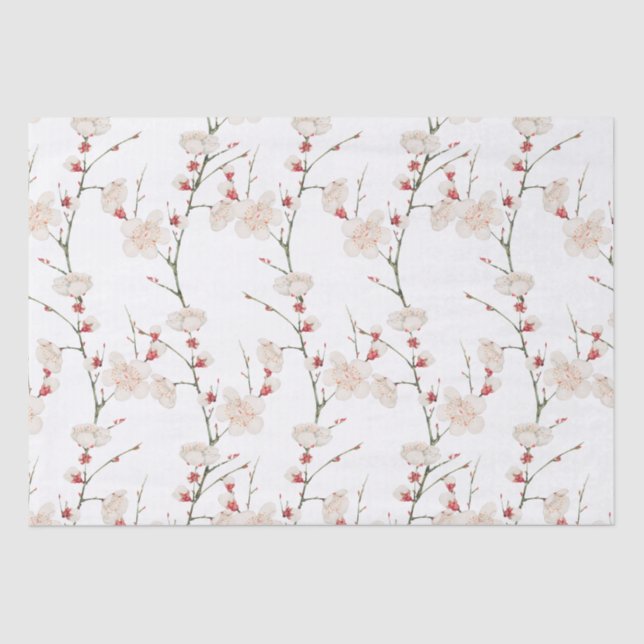 Papel De Seda Padrão de Flor de Cerejeira Boho  (Frente )