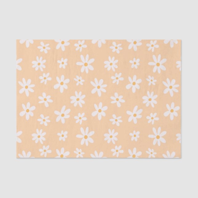 Papel De Seda Padrão de Flor de Daisy Cute (Frente )