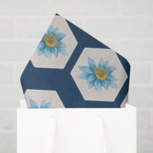 Papel De Seda Padrão de Flor de Lírio Geométrico Japonês