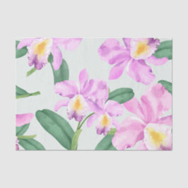 Papel De Seda padrão de flor de orquídea desenhada à mão