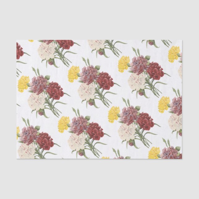 Papel De Seda Padrão de Flor do Cravo (Frente )