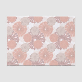 Papel De Seda Padrão de Flor Dourado rosa