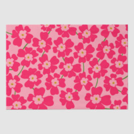 Papel De Seda Padrão de Flor Magenta Rosa Fantasia