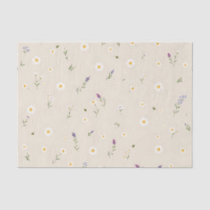 Papel De Seda Padrão de Flor Selvagem Esparso com os Disies