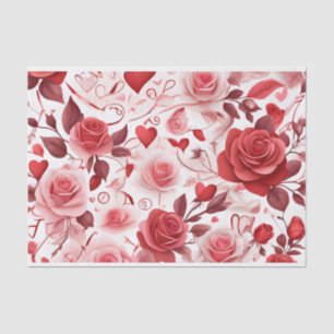 Papel De Seda Padrão de flor vermelha