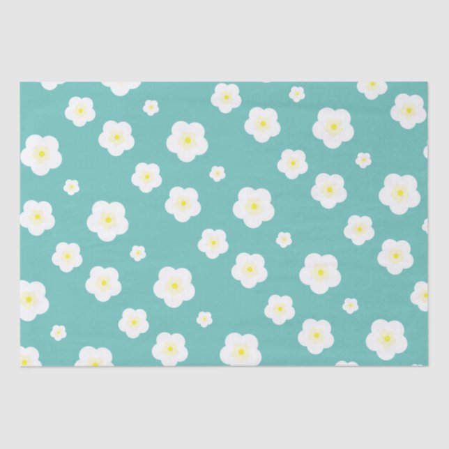 Papel De Seda Padrão de flora amarela gradiente de Primavera aqu (Frente )