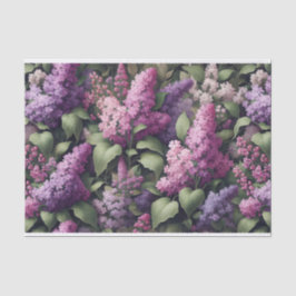 Papel De Seda Padrão de Flores de Lilás em Aquarela Decoupage