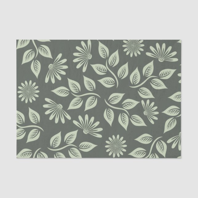 Papel De Seda Padrão de Flores de Mola (Frente )