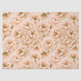 Papel De Seda Padrão de Flores de Pêssego de Aquarela Moderna