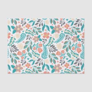 Papel De Seda Padrão de flores de primavera coloridas