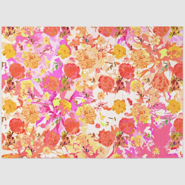 Papel De Seda Padrão de flores giras bonitas (Frente )