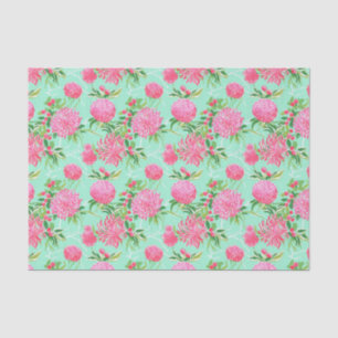 Papel De Seda Padrão de Flores Tropicais na Praia de Preppy Palm