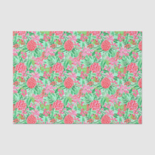Papel De Seda Padrão de Flores Tropicais na Praia de Preppy Palm
