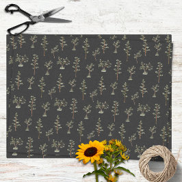 Papel De Seda Padrão de Floresta de Árvores Verdes