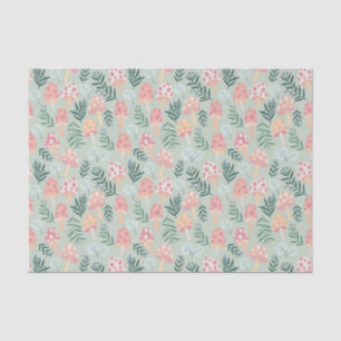 Papel De Seda Padrão de Floresta de Cogumelos Magicos