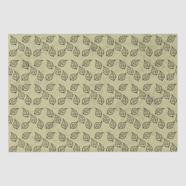 Papel De Seda Padrão de Folha de Corte em Antiquado (Frente )