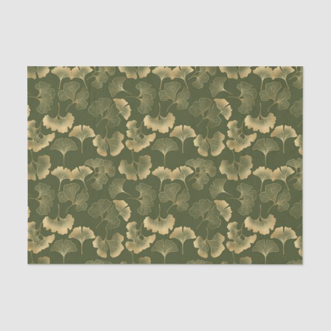 Papel De Seda Padrão de Folha de Ginkgo Zen (Frente )