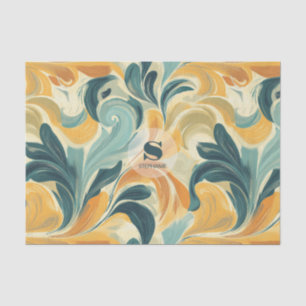 Papel De Seda Padrão de Folha Inspirado em Paisley Vintage