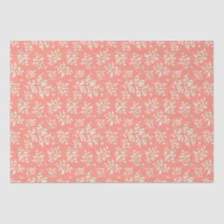 Papel De Seda Padrão de folha rosa boho