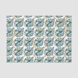 Papel De Seda Padrão de Folha Verde 11