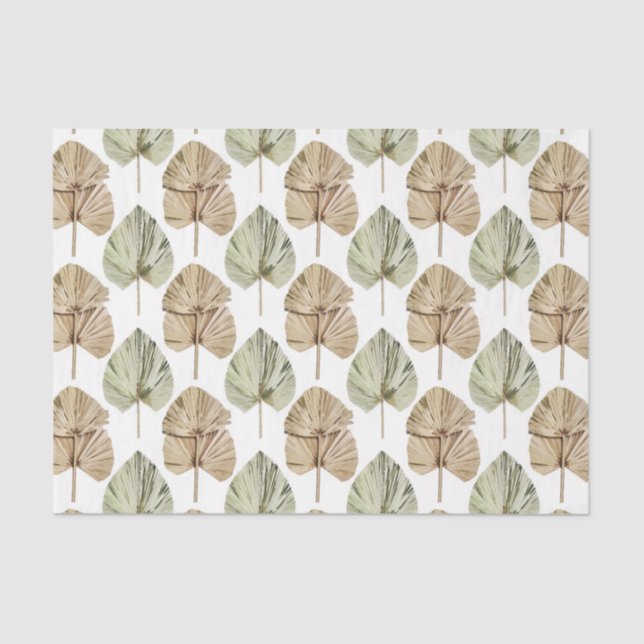 Papel De Seda Padrão de Folha Verde 2 (Frente )