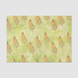 Papel De Seda Padrão de Folha Verde 9