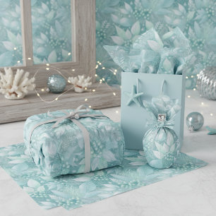 Papel De Seda Padrão de Folhagem de Natal Costeira Bagas #7 ID10