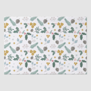 Papel De Seda Padrão de Folhagem de Natal Superdimensionado Mode