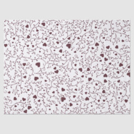 Papel De Seda Padrão de folhagem em filigrana de coração burgund
