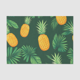 Papel De Seda Padrão de Folhas de Abacaxi Tropical