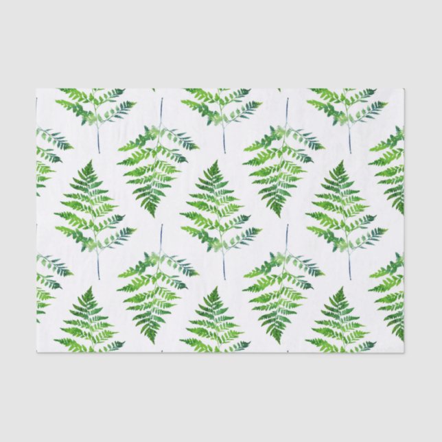 Papel De Seda Padrão de Folhas de Fern (Frente )