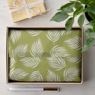 Papel De Seda Padrão de Folhas Verde Lima Decorativas