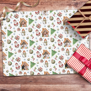Papel De Seda Padrão de Fotografia do Cozy Christmas Gingergenet