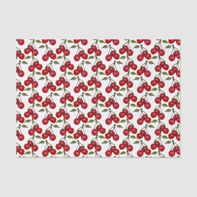 Papel De Seda padrão de fruta de cereja giro  (Frente )