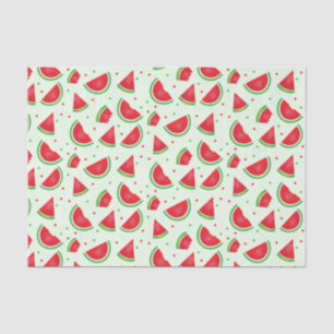 Papel De Seda Padrão de Fruta de melancia Melon Verão Verde