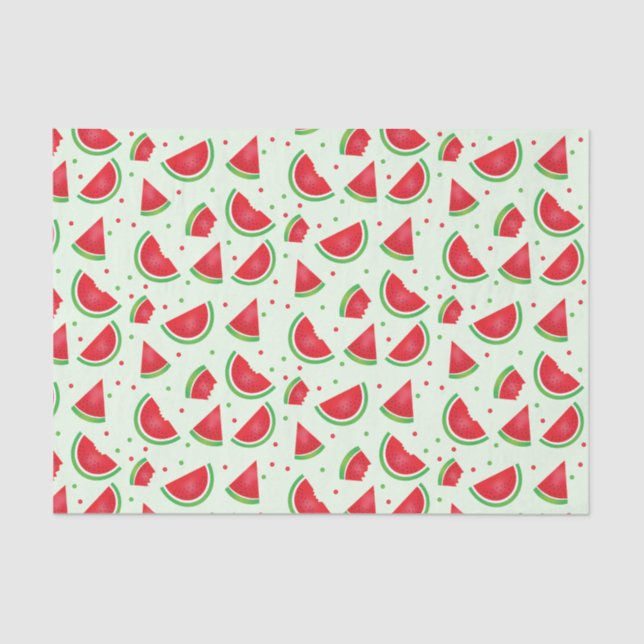 Papel De Seda Padrão de Fruta de melancia Melon Verão Verde (Frente )