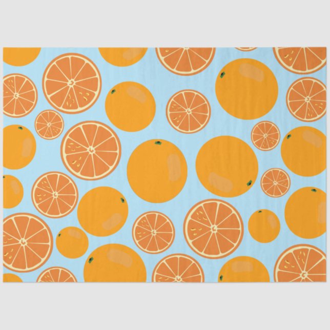 Papel De Seda Padrão de Fruta laranja (Frente )