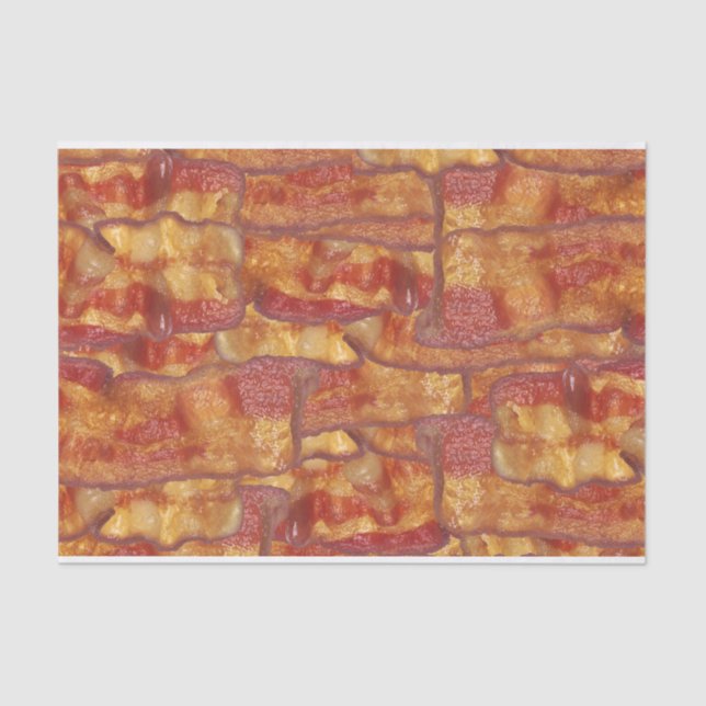 Papel De Seda Padrão De Fundo Bacon, Comida Engraçada (Frente )