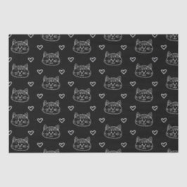 Papel De Seda Padrão de Gato Negro Gato Sem Olhos