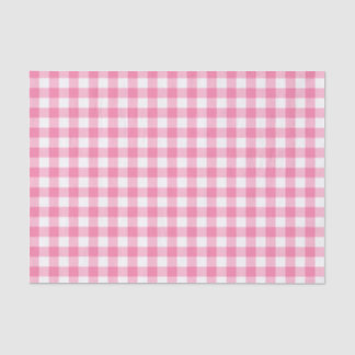 Papel De Seda Padrão de Gingham Cor-de-Rosa