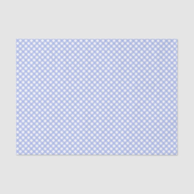 Papel De Seda Padrão de Gingham de Bebê Azul (Frente )