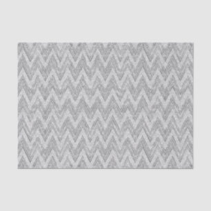 Papel De Seda Padrão de Glitter Zigzag Chevron SilverFaux