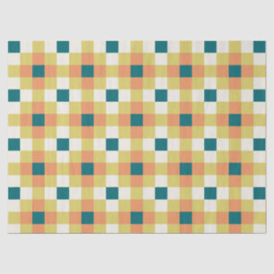 Papel De Seda Padrão de Grade Geométrica Colorida com Paleta Ret
