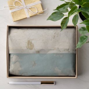 Papel De Seda Padrão de Grunge Dourado Azul Vintage