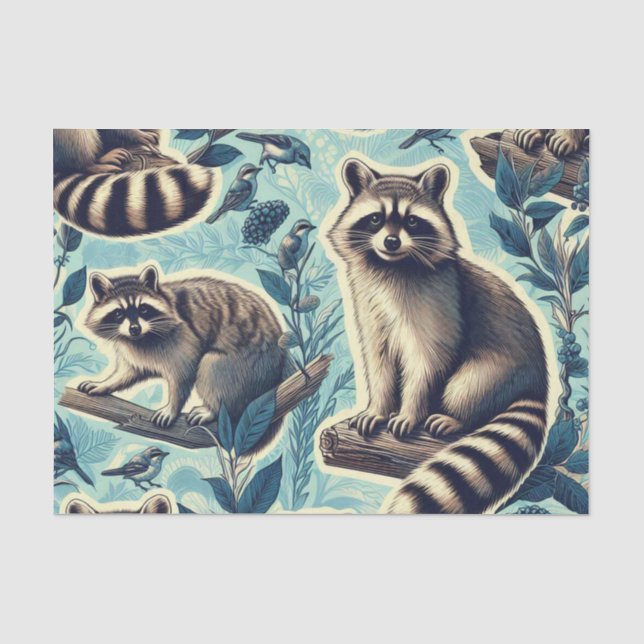 Papel De Seda Padrão de guaxinim (Frente )